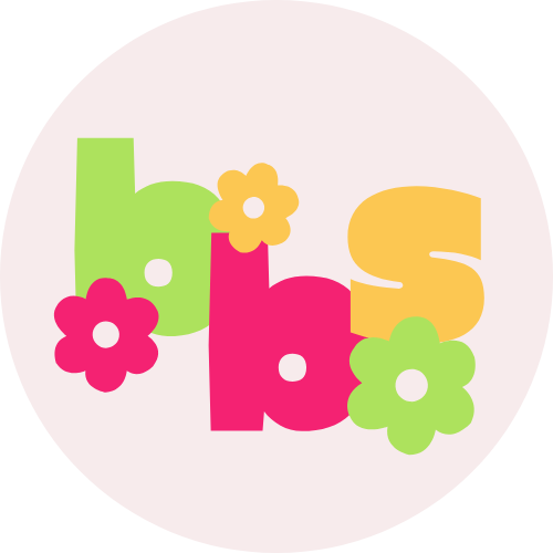 text saying bbs with flower icons